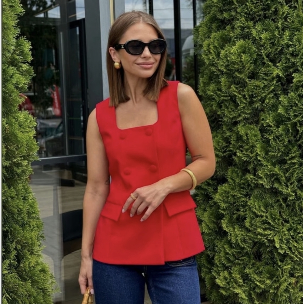 Zara Vest Top Blazer Red size S